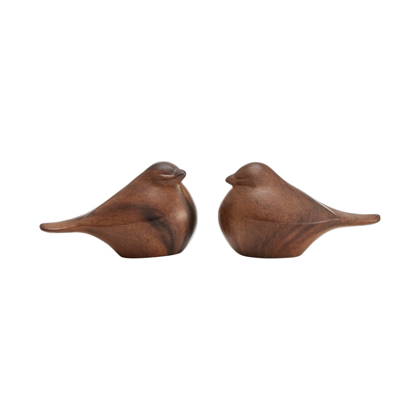 Sanger Set of 2 Walnut Finish Tabletop Bird Sculptures