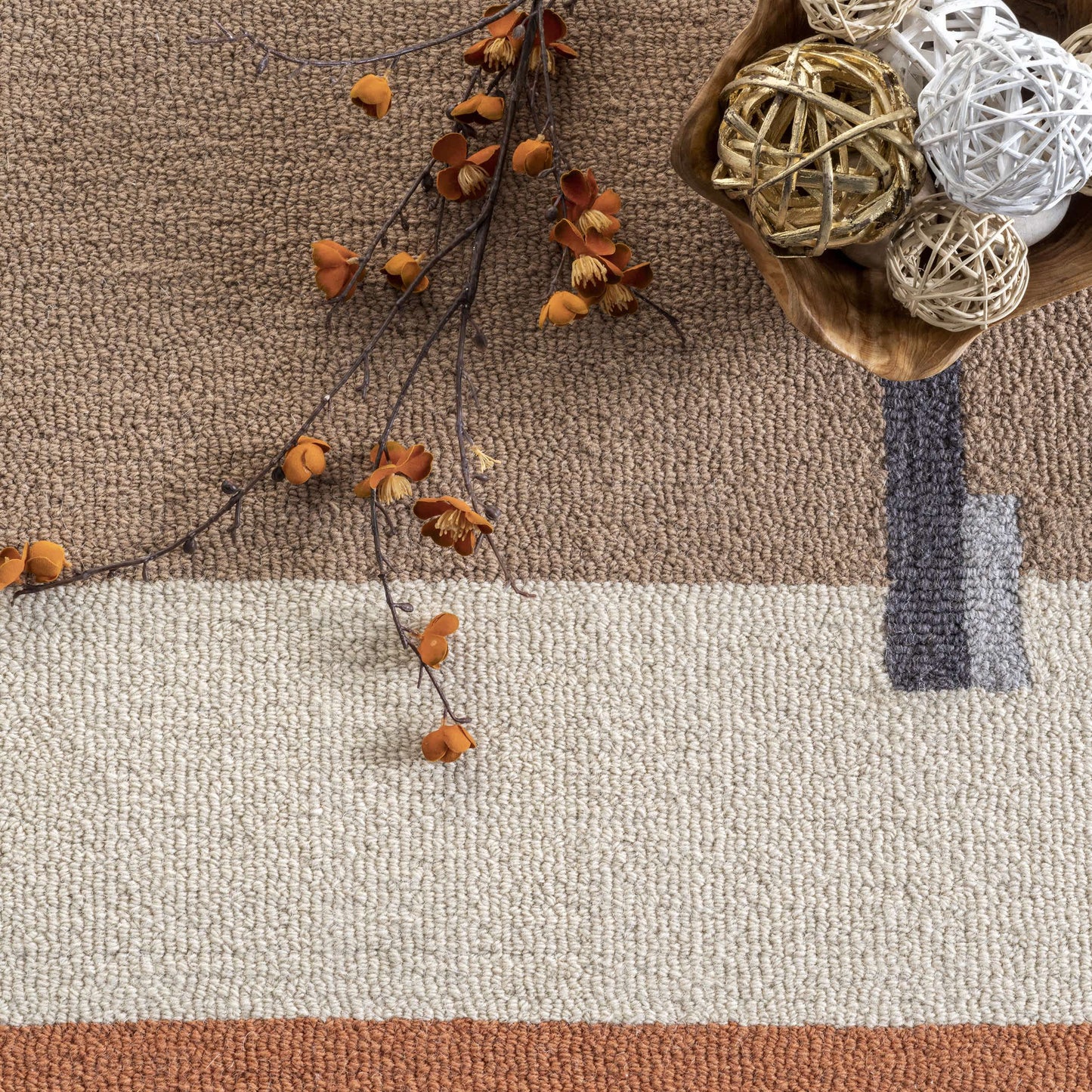 Cori Wool Abstract Contemporary Area Rug