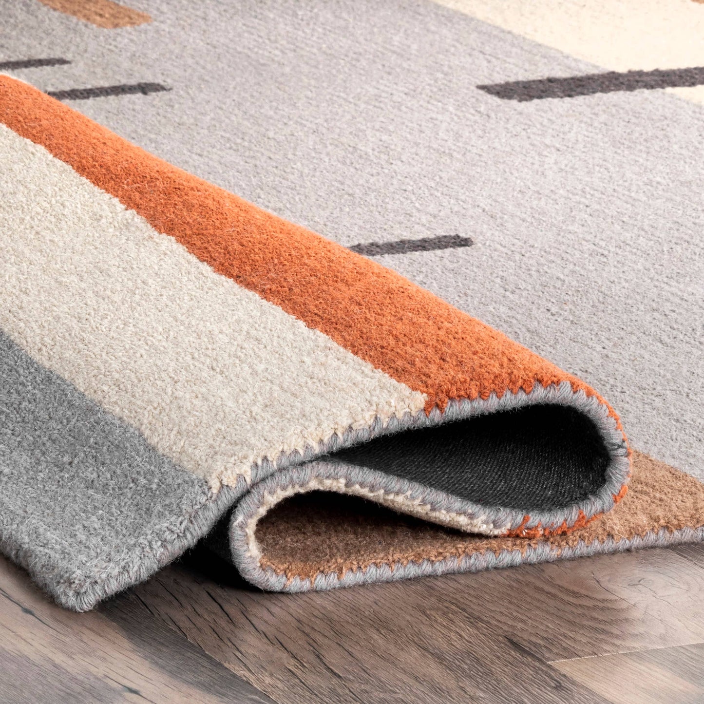 Cori Wool Abstract Contemporary Area Rug