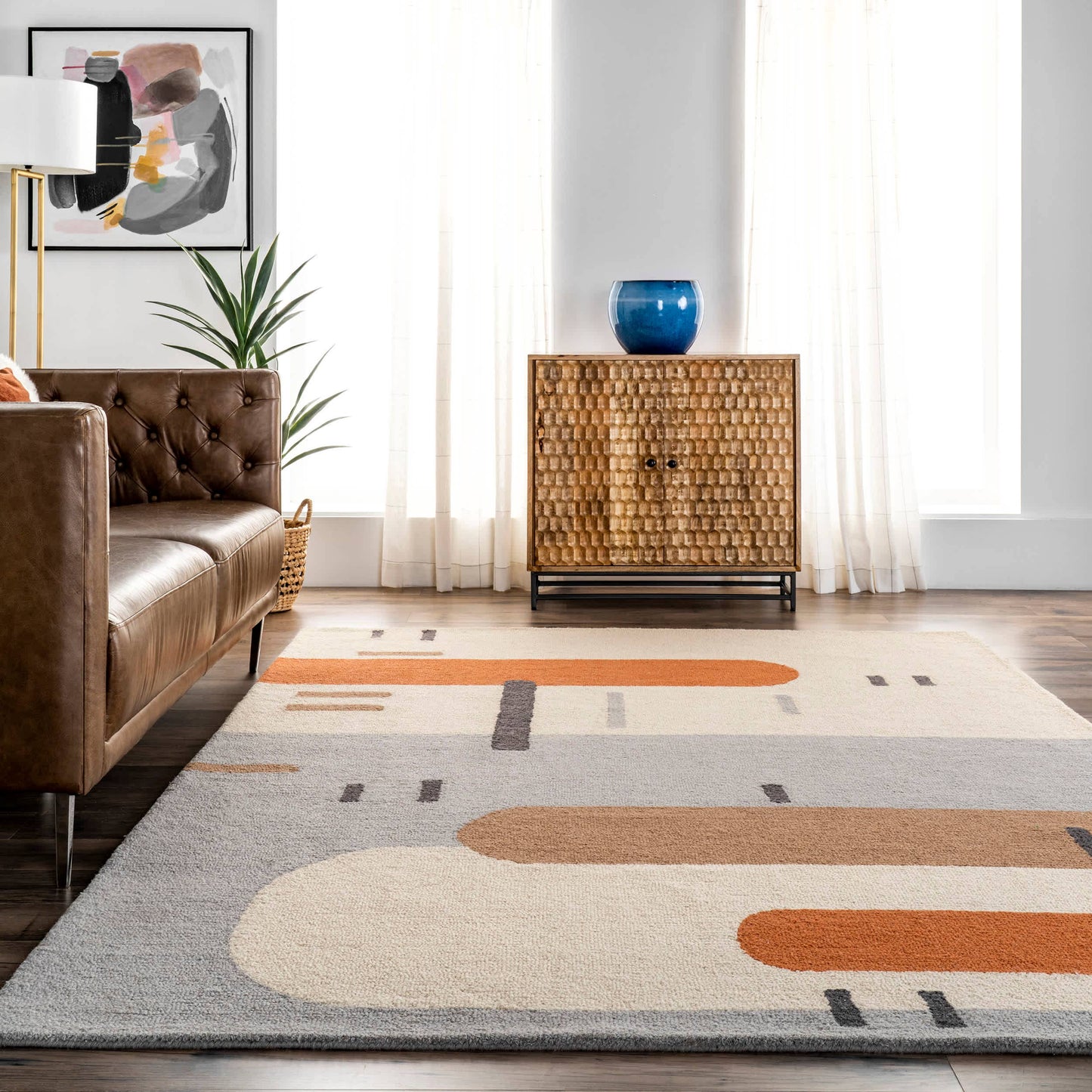 Cori Wool Abstract Contemporary Area Rug