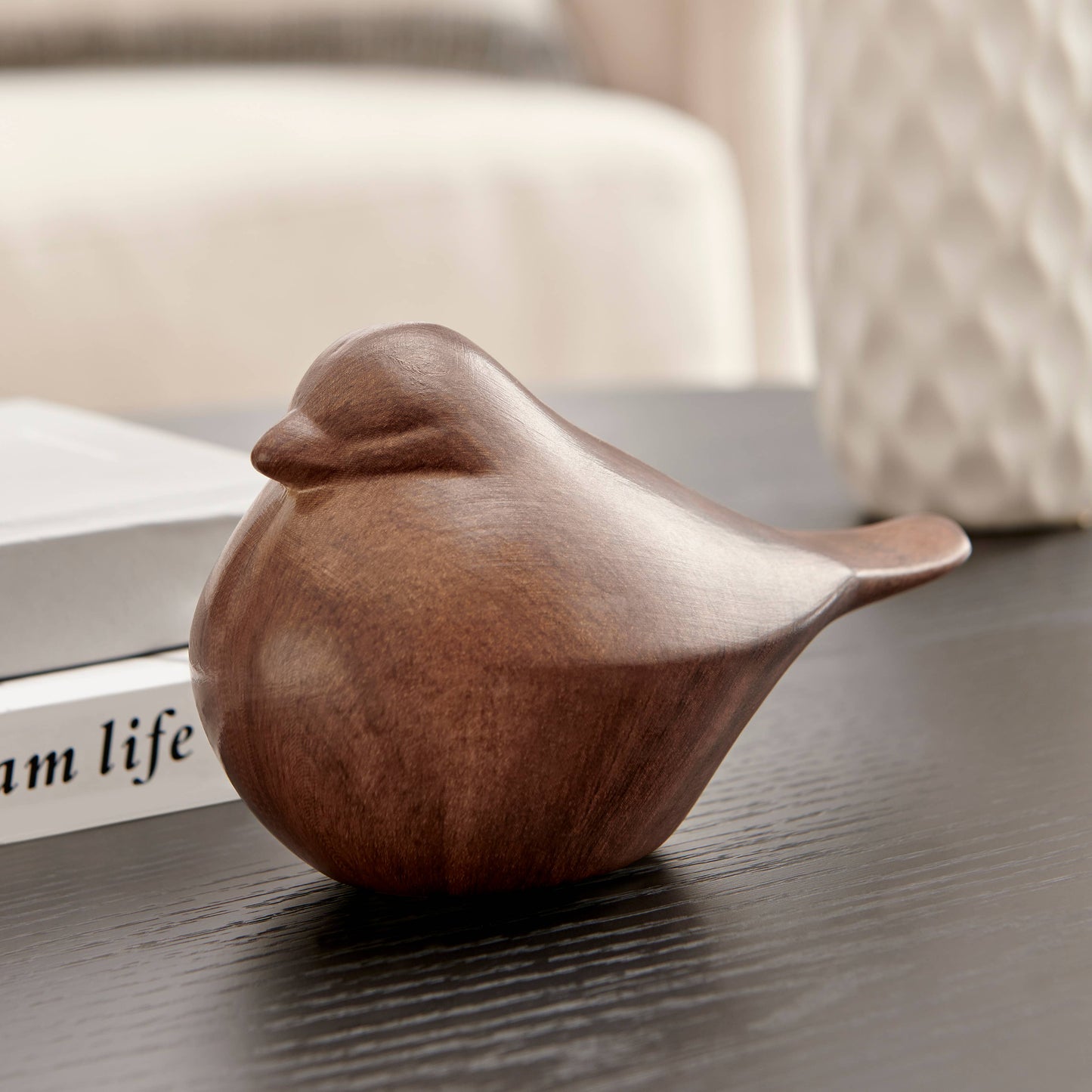 Sanger Set of 2 Walnut Finish Tabletop Bird Sculptures