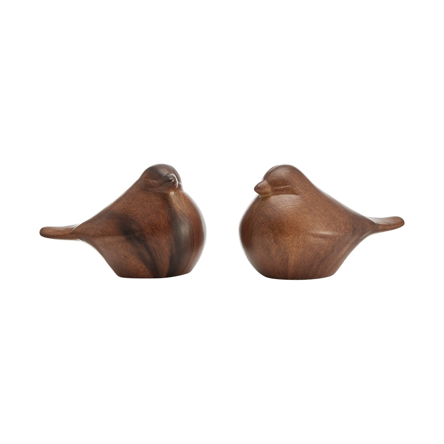 Sanger Set of 2 Walnut Finish Tabletop Bird Sculptures