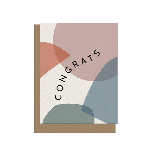 Congrats Overlapping Shapes - Blank Greeting Card