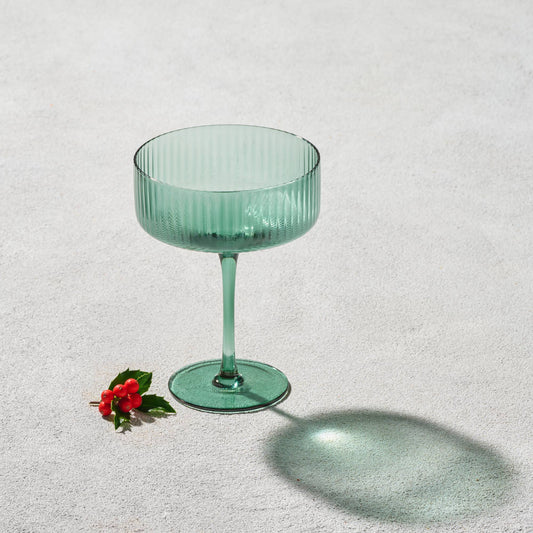 Vikko Decor - Malibu, Ribbed Glass, Green, Coupe